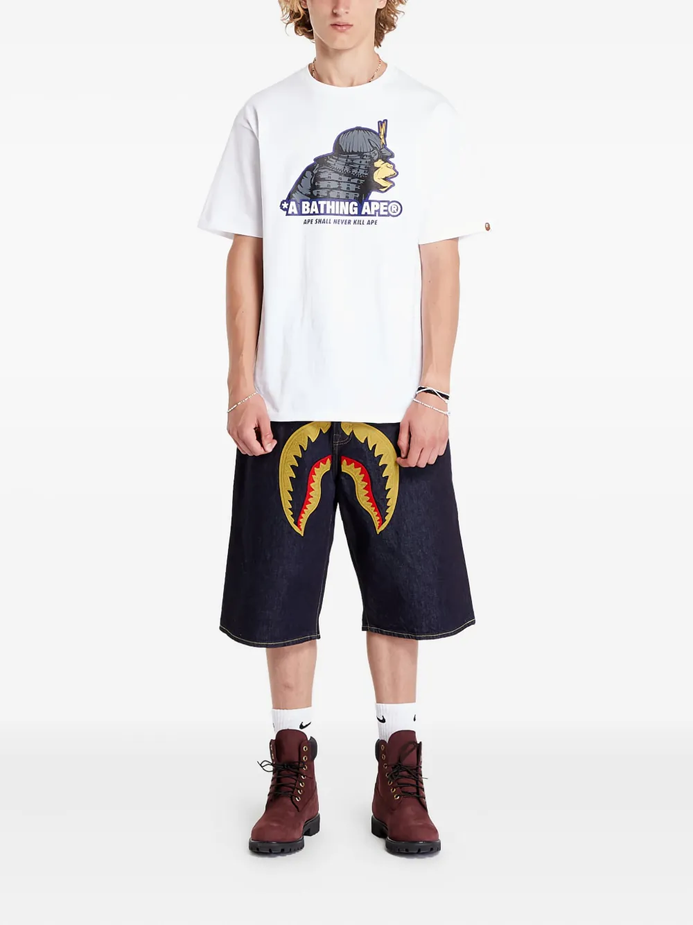 A BATHING APE Samurai T-shirt - Wit