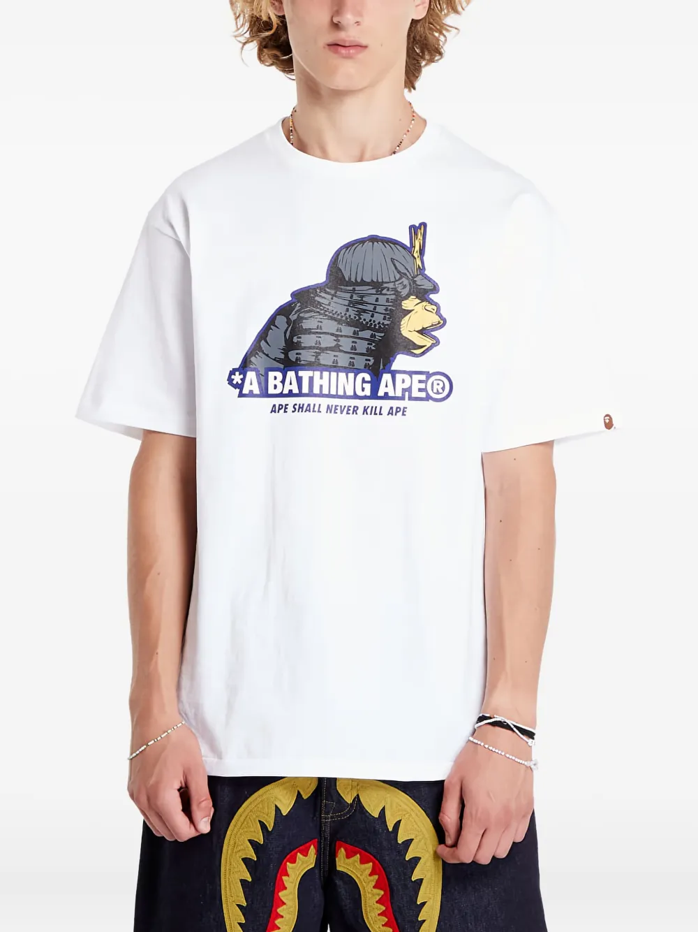 A BATHING APE Samurai T-shirt Wit