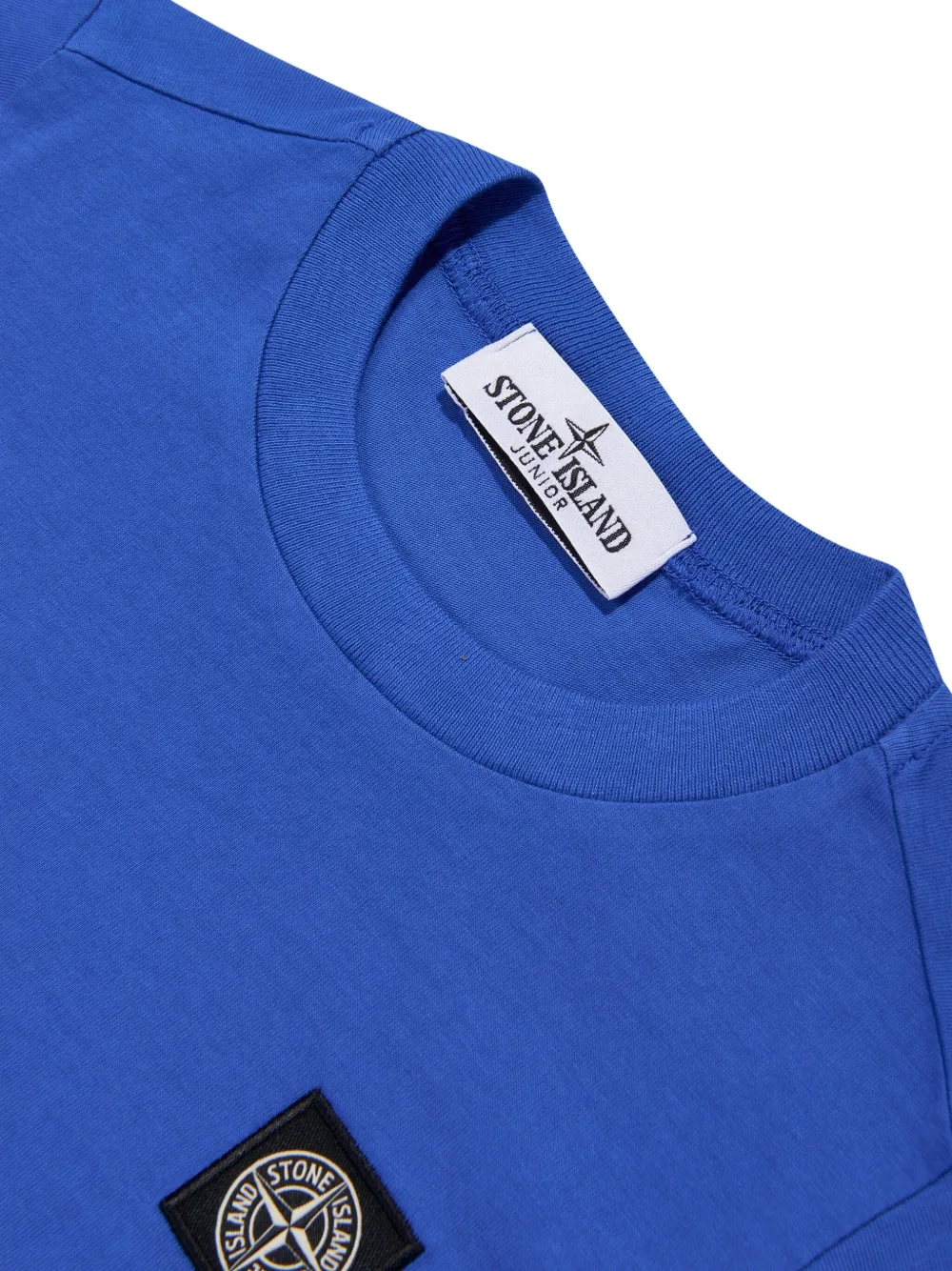 Stone Island Junior T-shirt met logopatch Blauw