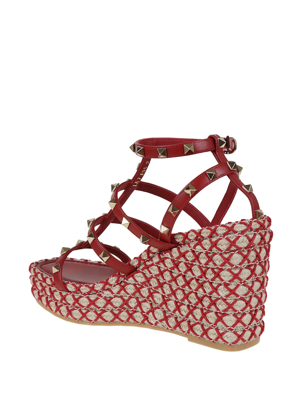 Valentino Garavani 95mm studded cage heeled espadrilles Red
