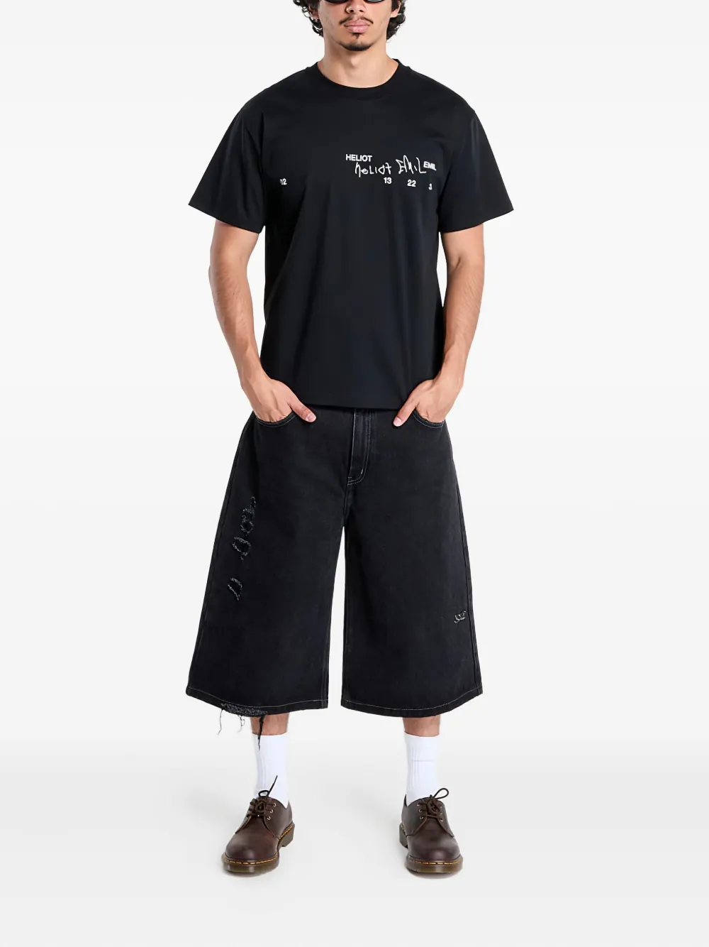 HELIOT EMIL Fulgens T-shirt met grafische print - Zwart