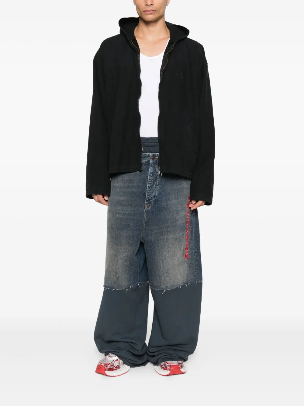 Balenciaga Broek met geborduurd patchwork Blauw
