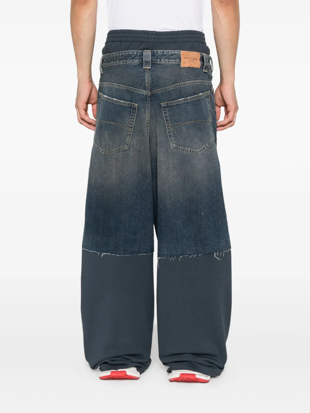 Balenciaga Broek met geborduurd patchwork Blauw