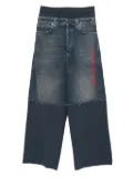 Balenciaga embroidered-patchwork trousers - Blue