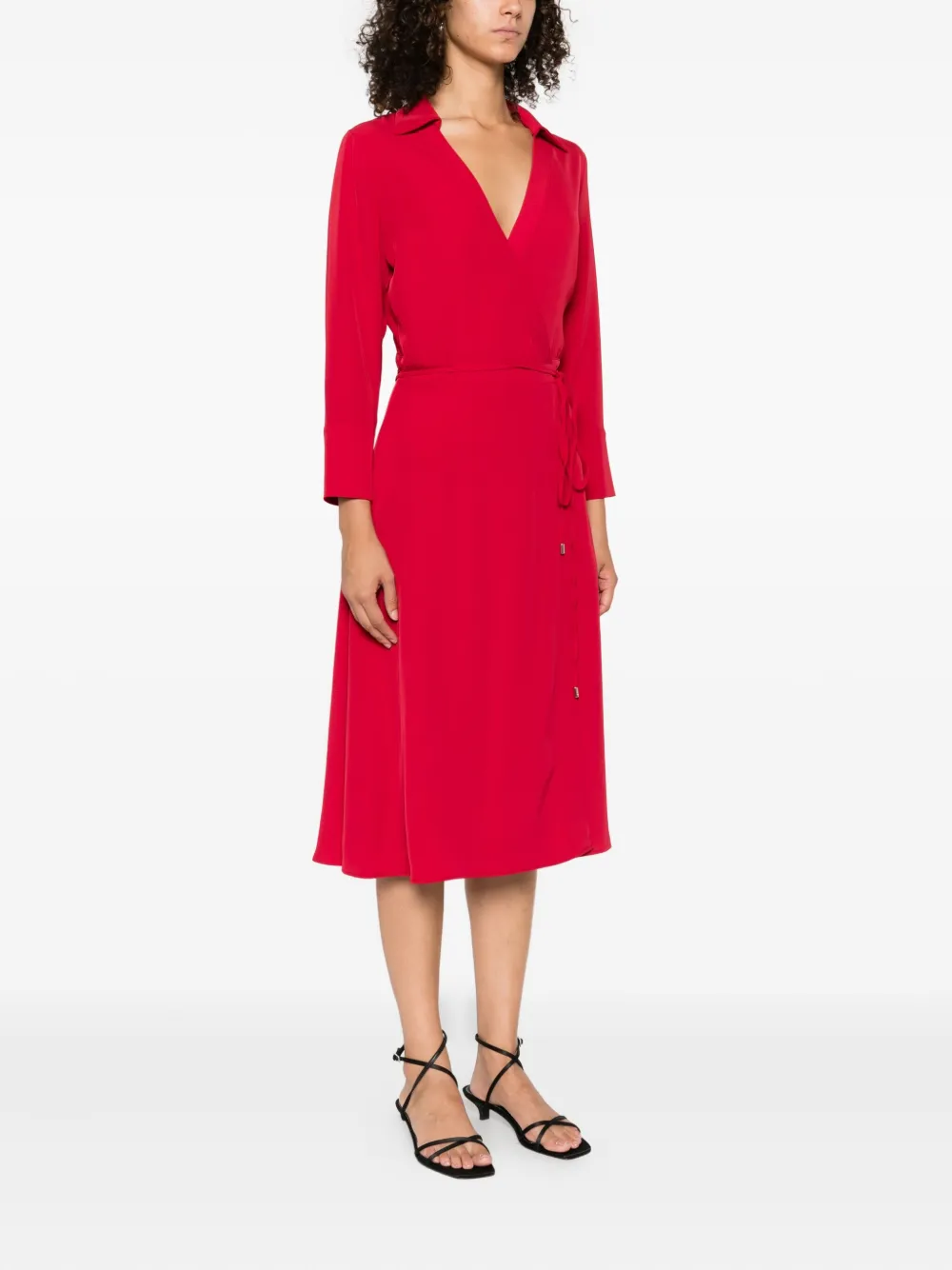 LIU JO V-neck midi dress Rood