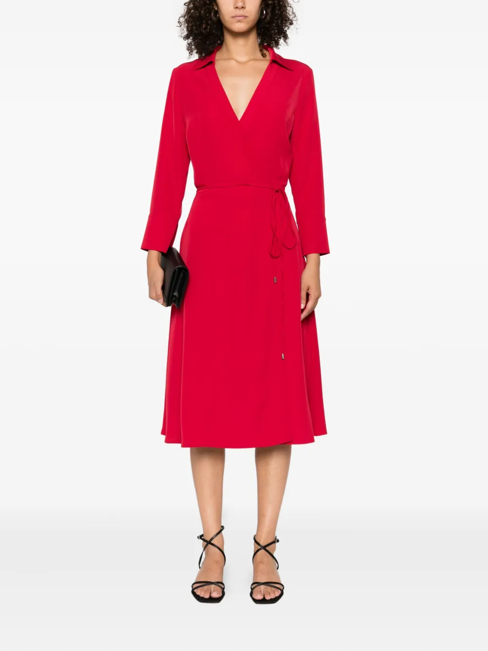 LIU JO V-neck midi dress Rood