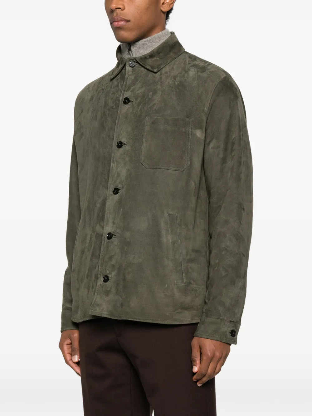 Maurizio Baldassari Buttoned Leather Jacket In Multi