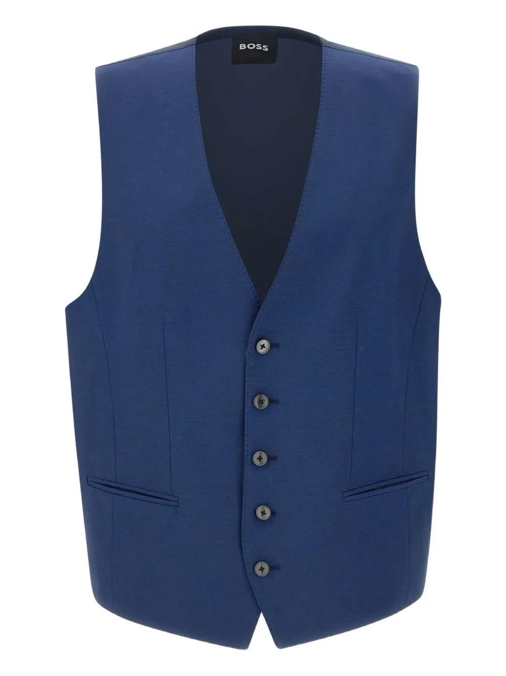 BOSS five-button waistcoat Blauw