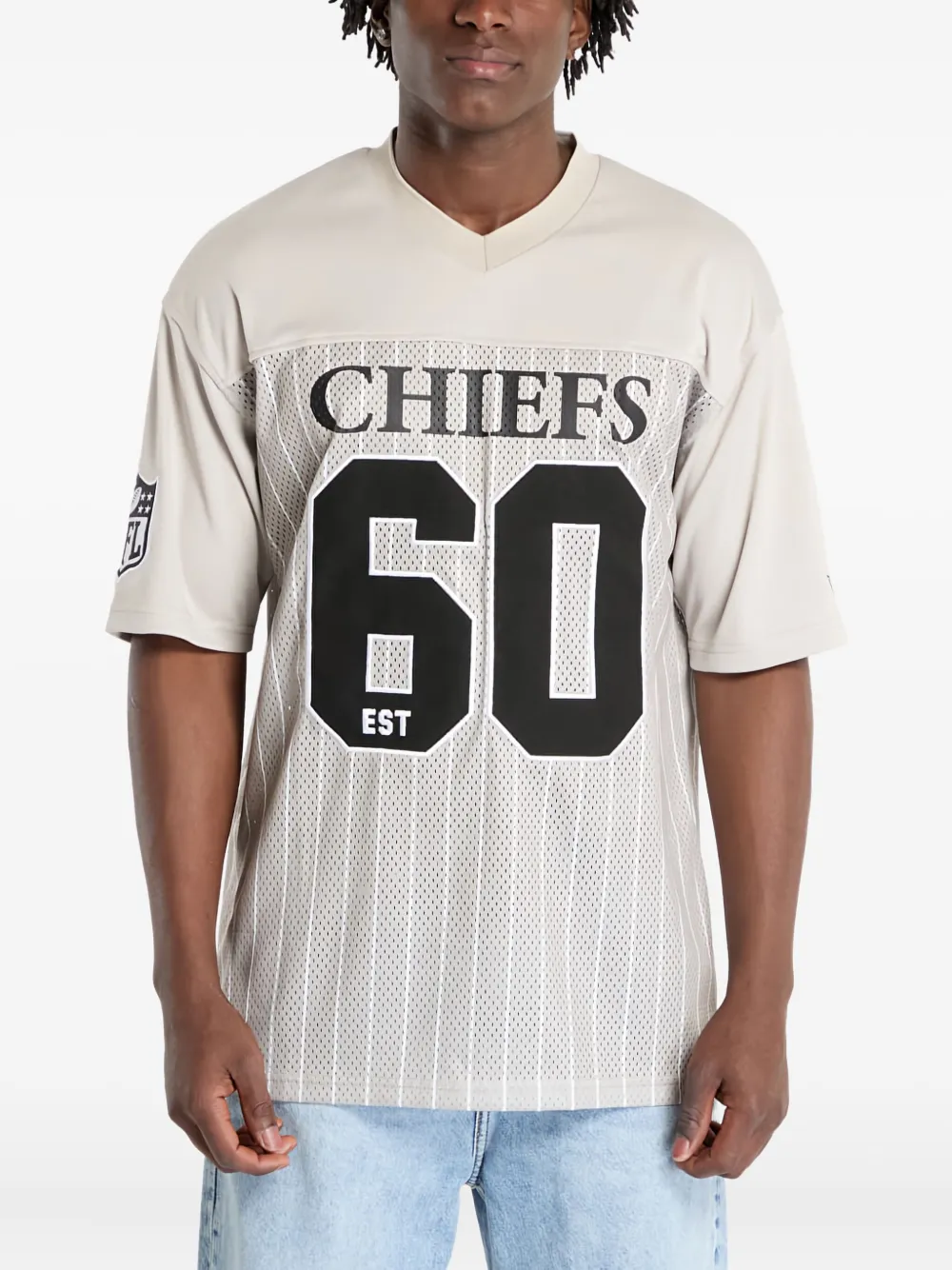 NEW ERA CAP Jersey T-shirt met krijtstreep Beige