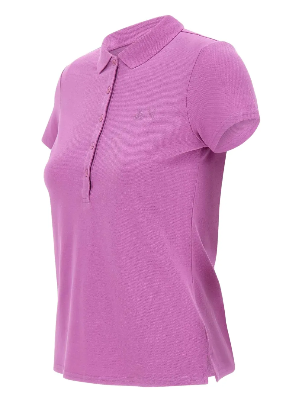 Sun68 Poloshirt met logodetail en geribbelde kraag - Paars