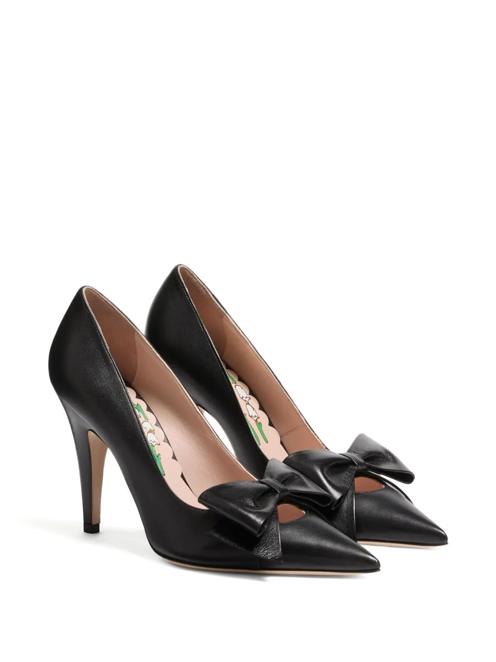 Valentino Garavani 100 mm Bowow kidskin pumps Zwart