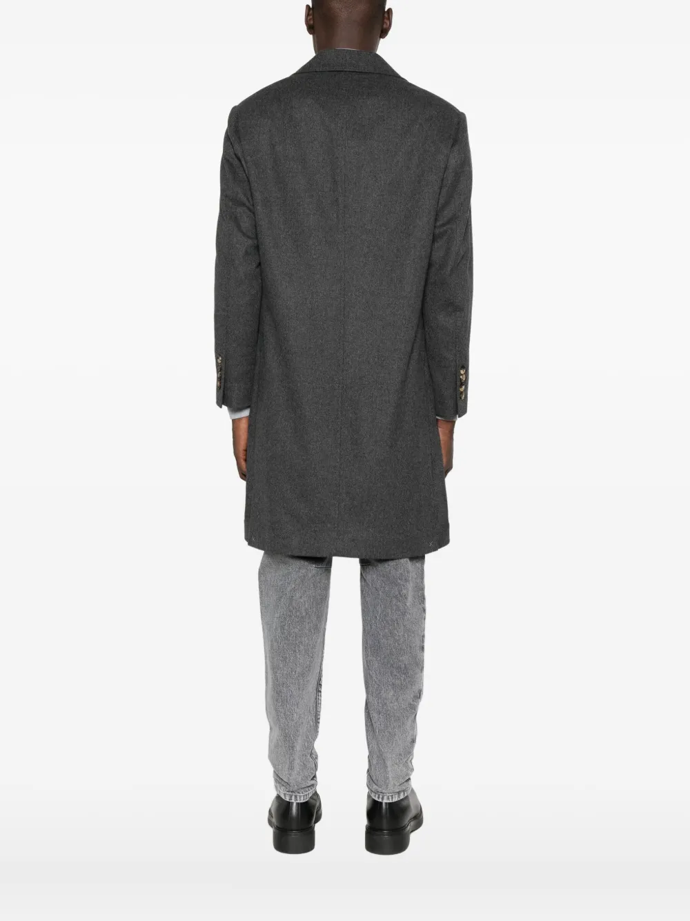 Brunello Cucinelli Button-fastening Flap-pocket Coat In Gray