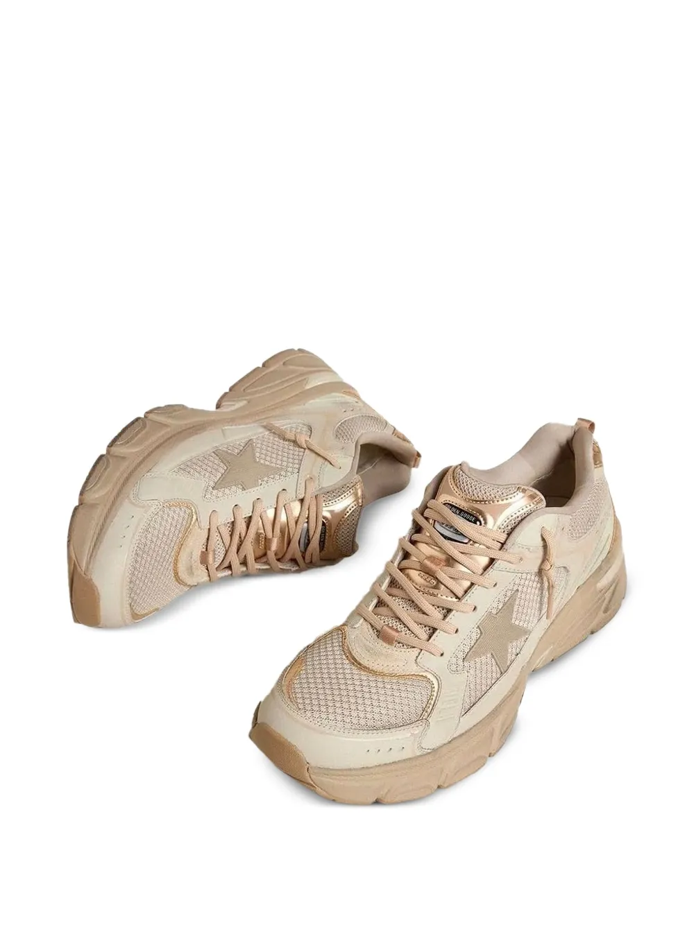 Golden Goose metallic star trainers - Beige