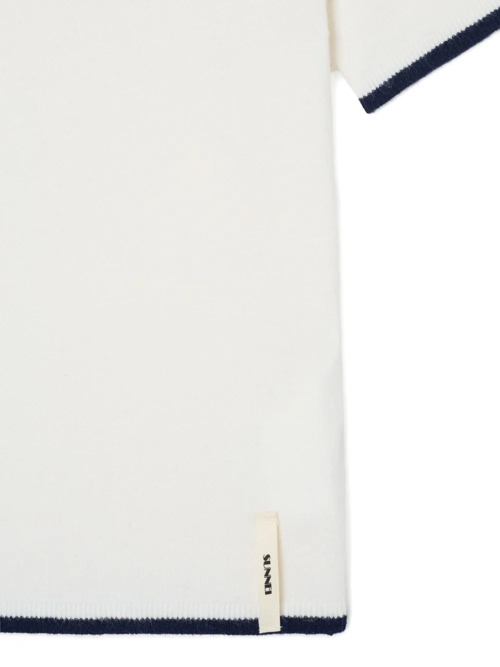 Sunnei Contrast Trim Short Sleeve Knit Top In White