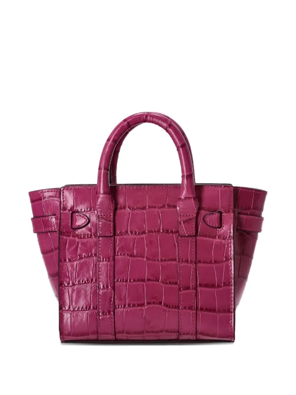 Mulberry Bayswater crocodile-effect Leather Tote Bag Pink