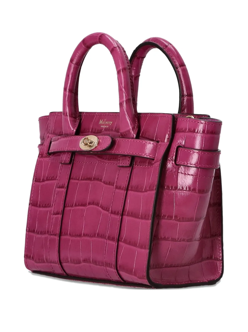 Mulberry Bayswater crocodile-effect leather tote bag Roze