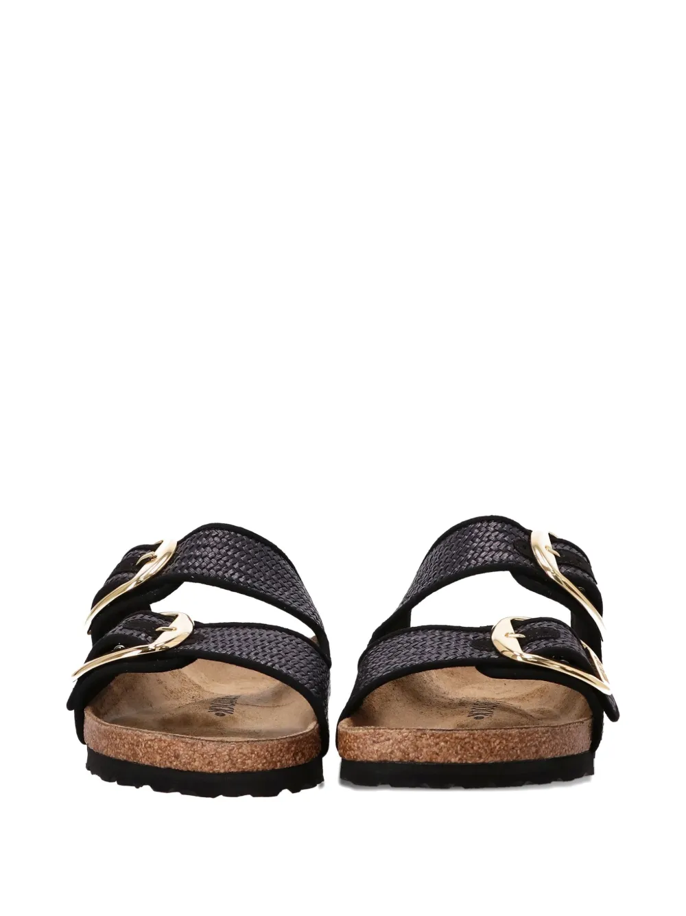Birkenstock double buckle woven sandals Black