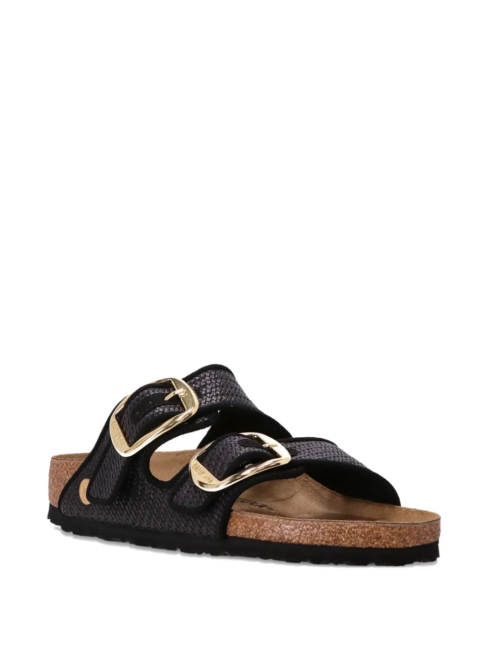 Birkenstock double buckle woven sandals Black