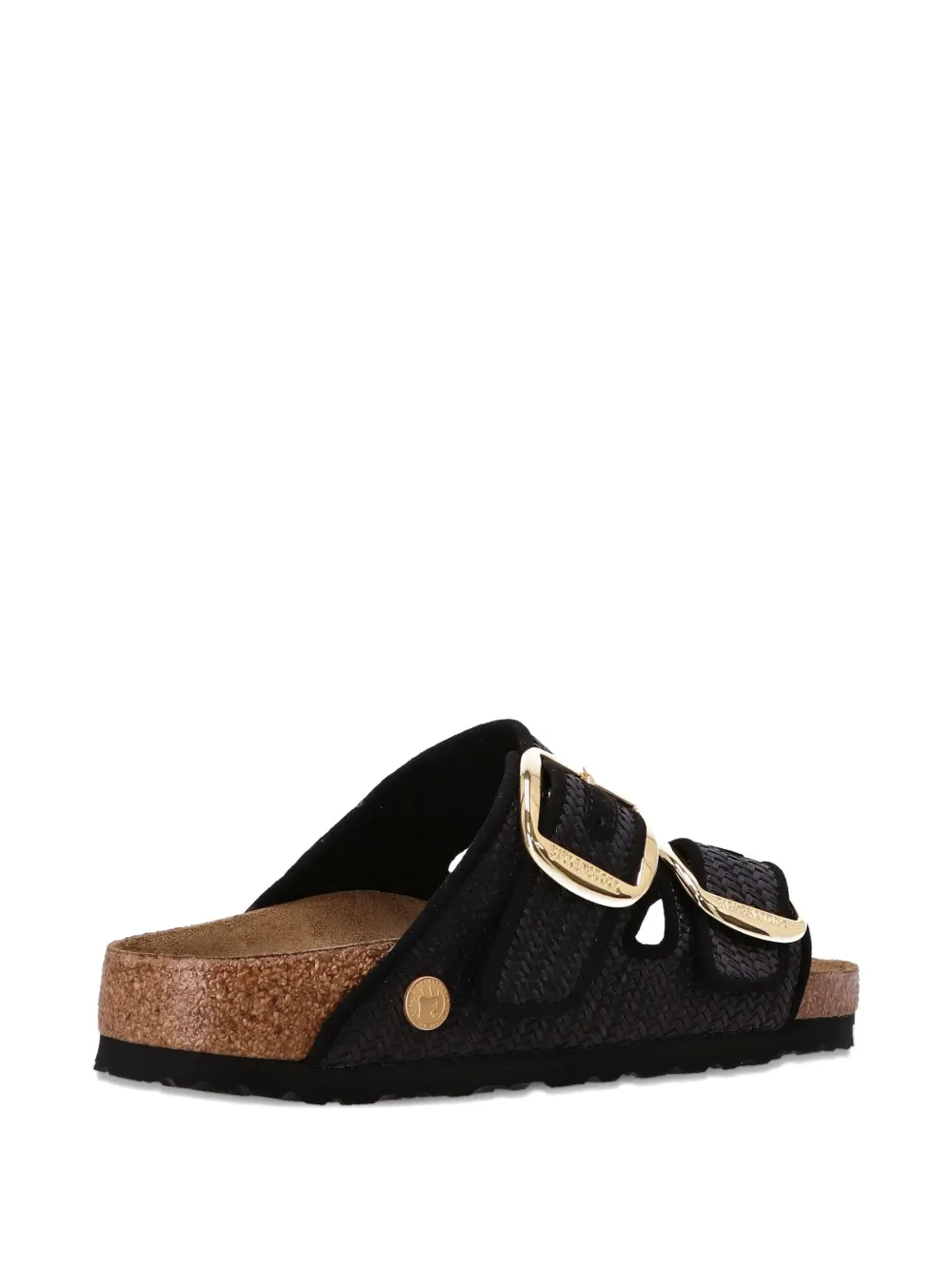Birkenstock double buckle woven sandals Black