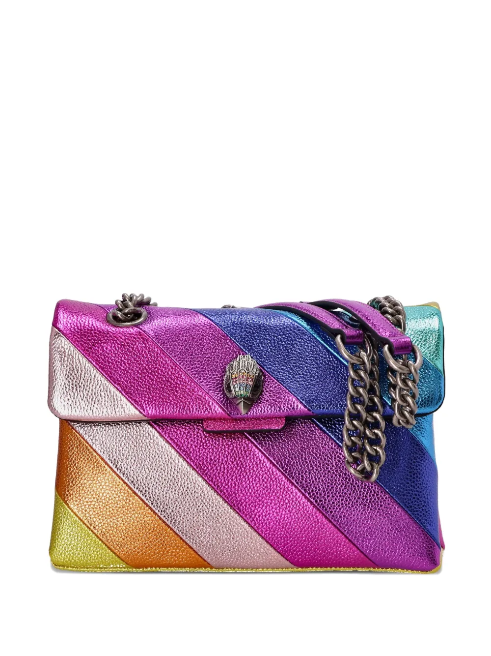 Kurt Geiger London rainbow-stripe chain shoulder bag - ピンク Kurt Geiger London rainbow-stripe chain shoulder bag - ピンク