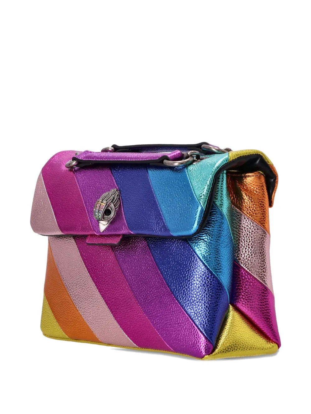 Kurt Geiger London Schoudertas met regenboogstreep en ketting Roze