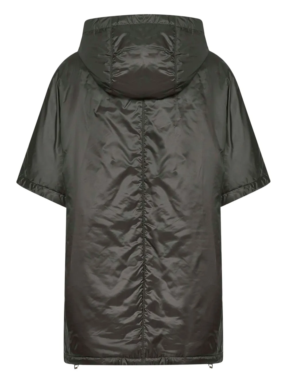 Max Mara Hooded Short-sleeve Raincoat In Black