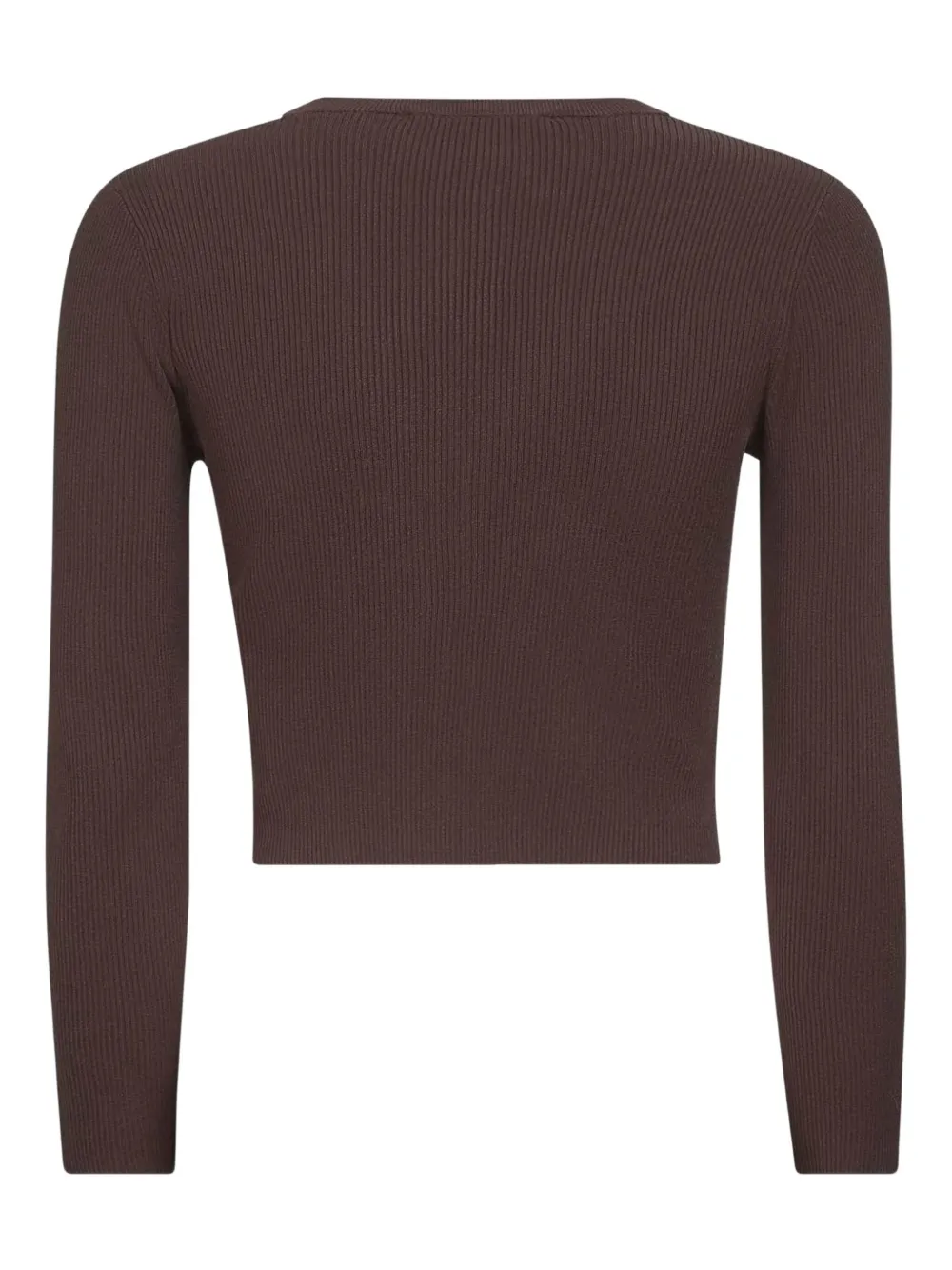 Weekend Max Mara Ribbed Button-fastening Cardigan In Brown