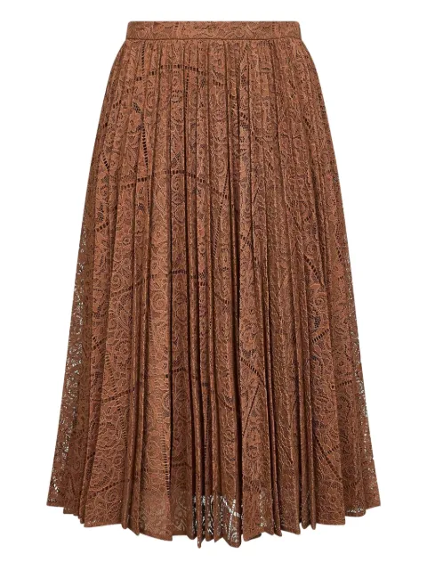 Max Mara Leva pleated lace midi skirt