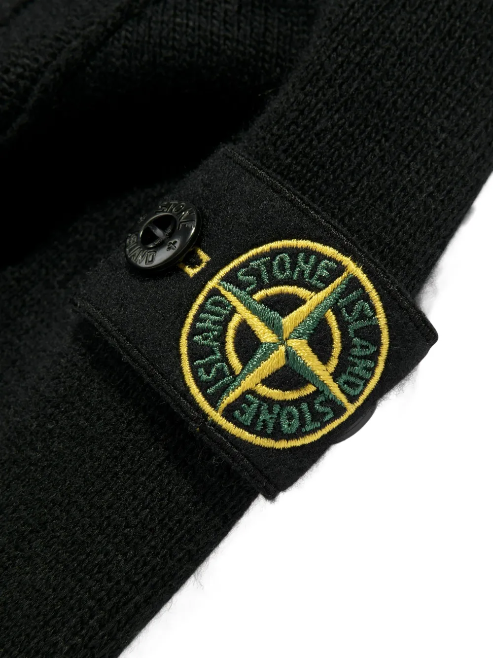 Stone Island Junior Trui met halve rits en logopatch Zwart
