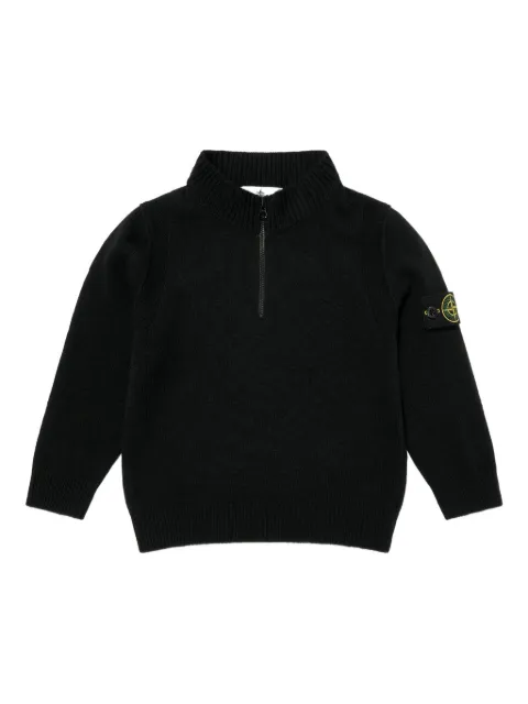 Stone Island Junior half-zip logo-patch jumper