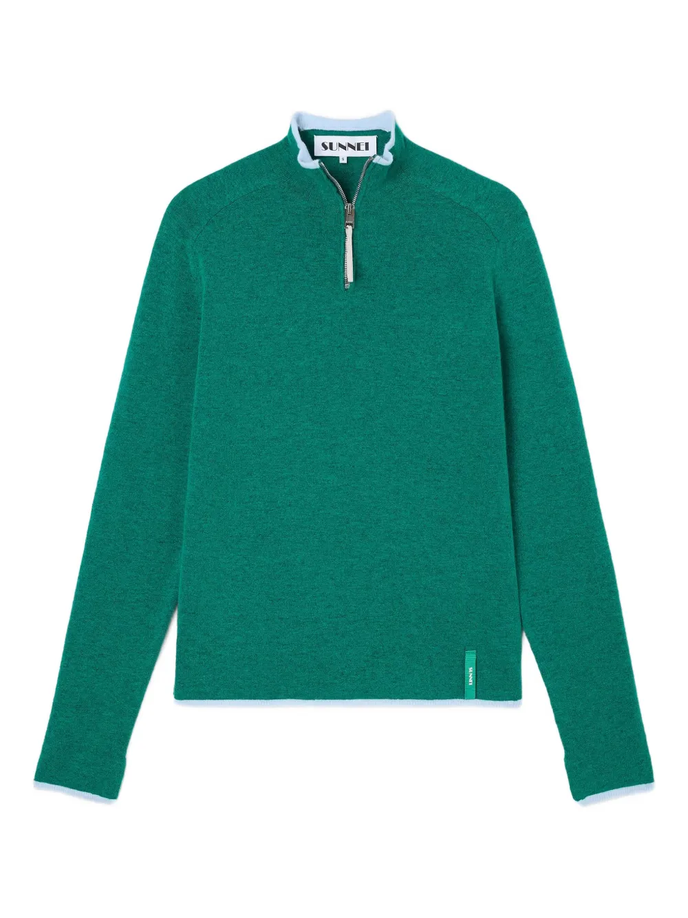 Sunnei half-zipped long-sleeve sweater | Green | Image 1