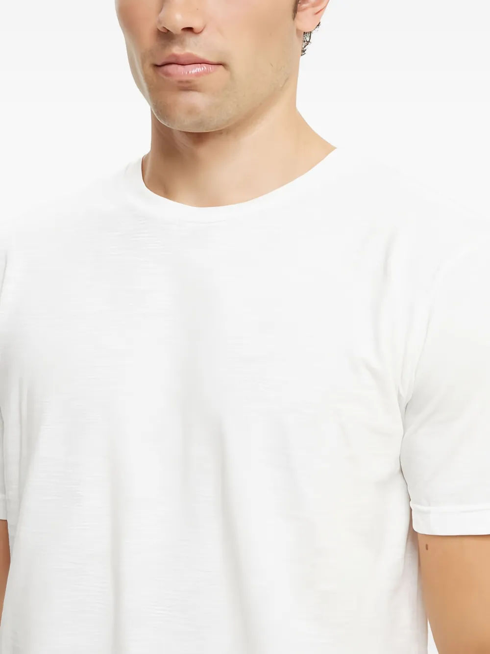 PENINSULA SWIMWEAR Katoenen T-shirt met ronde hals Wit