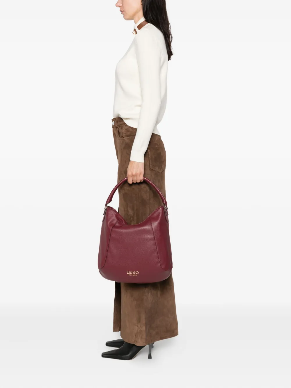 Liu •jo Studded-handle Shoulder Bag In Red