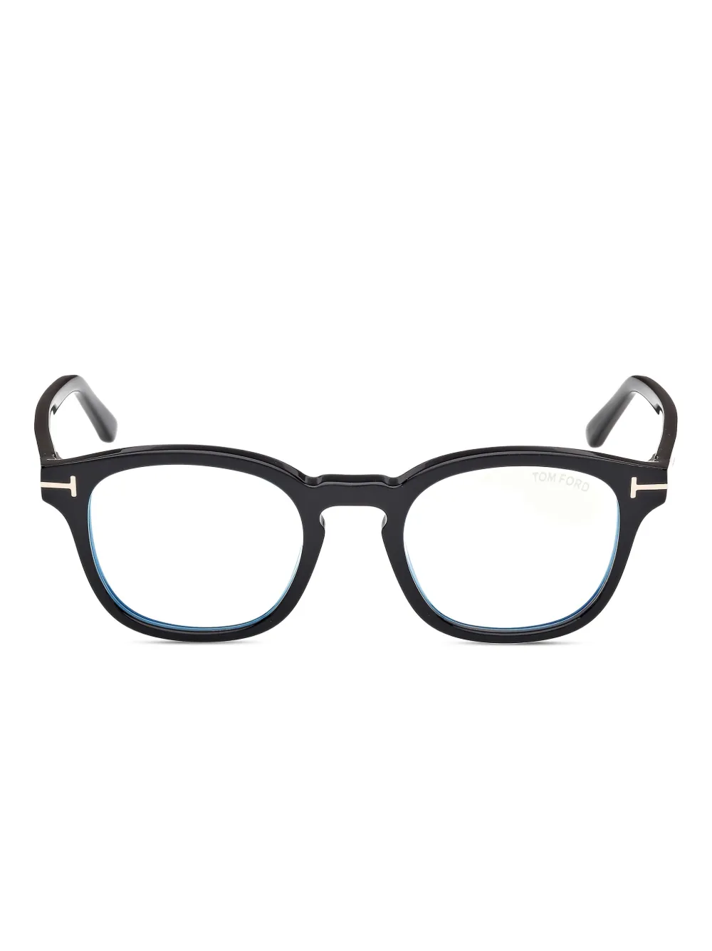 TOM FORD Eyewear クリップオン ラウンド眼鏡フレーム - ブラック TOM FORD Eyewear クリップオン ラウンド眼鏡フレーム - ブラック