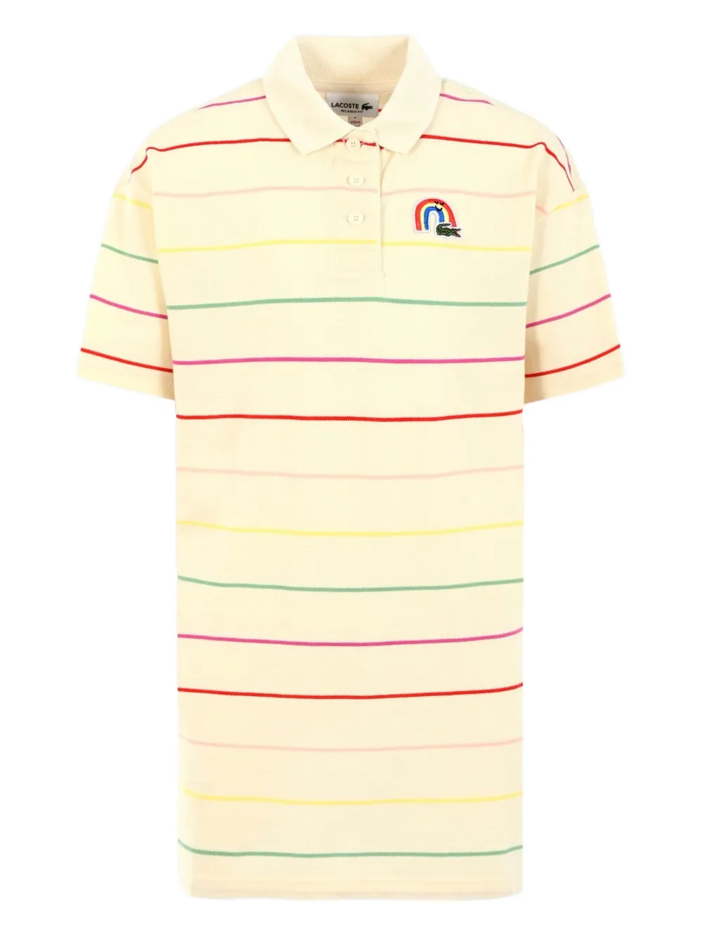 Lacoste Kids Polojurk met regenboogstreep Beige