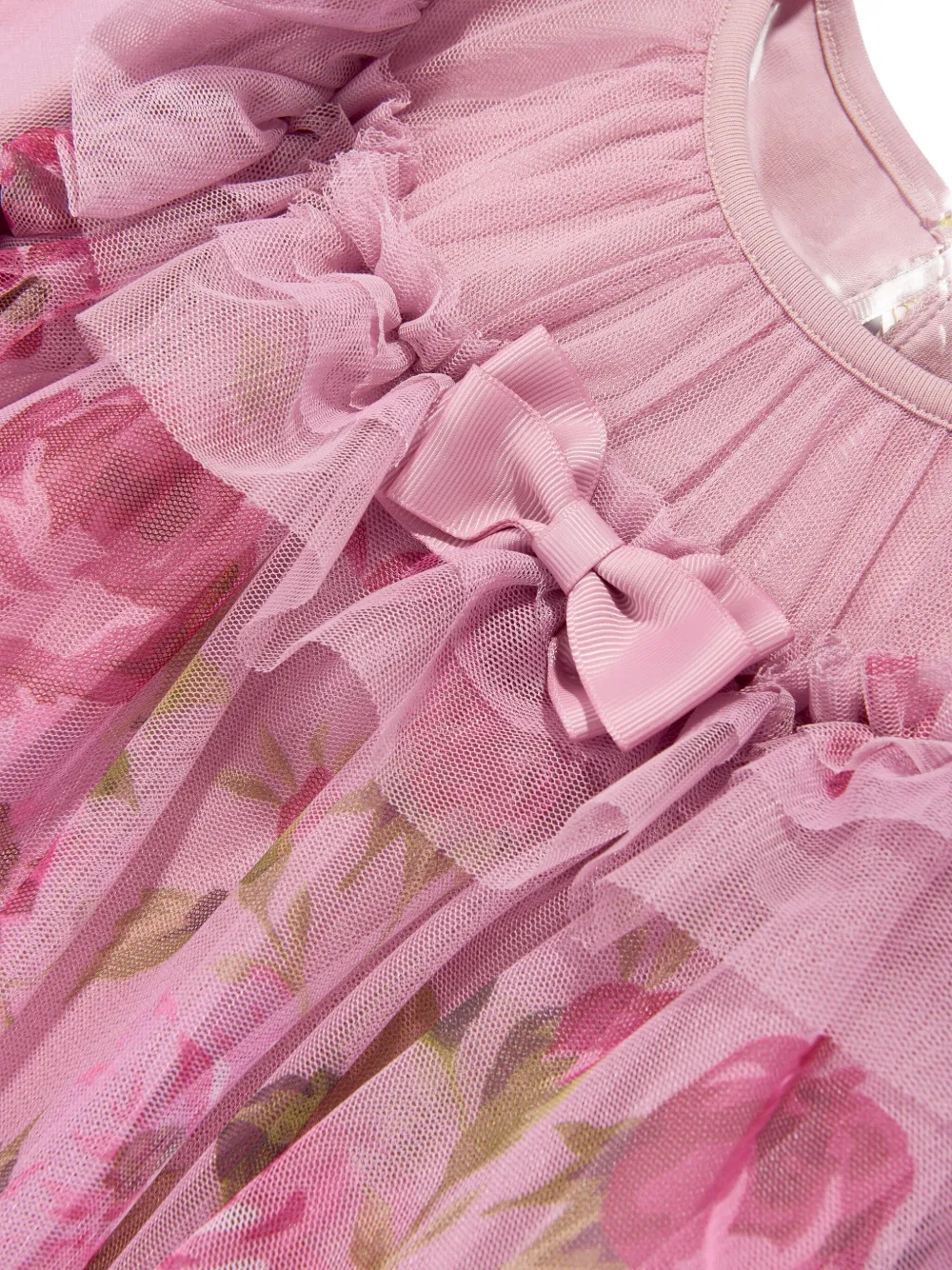 Angels Face Jurk met ruches en roosprint Roze
