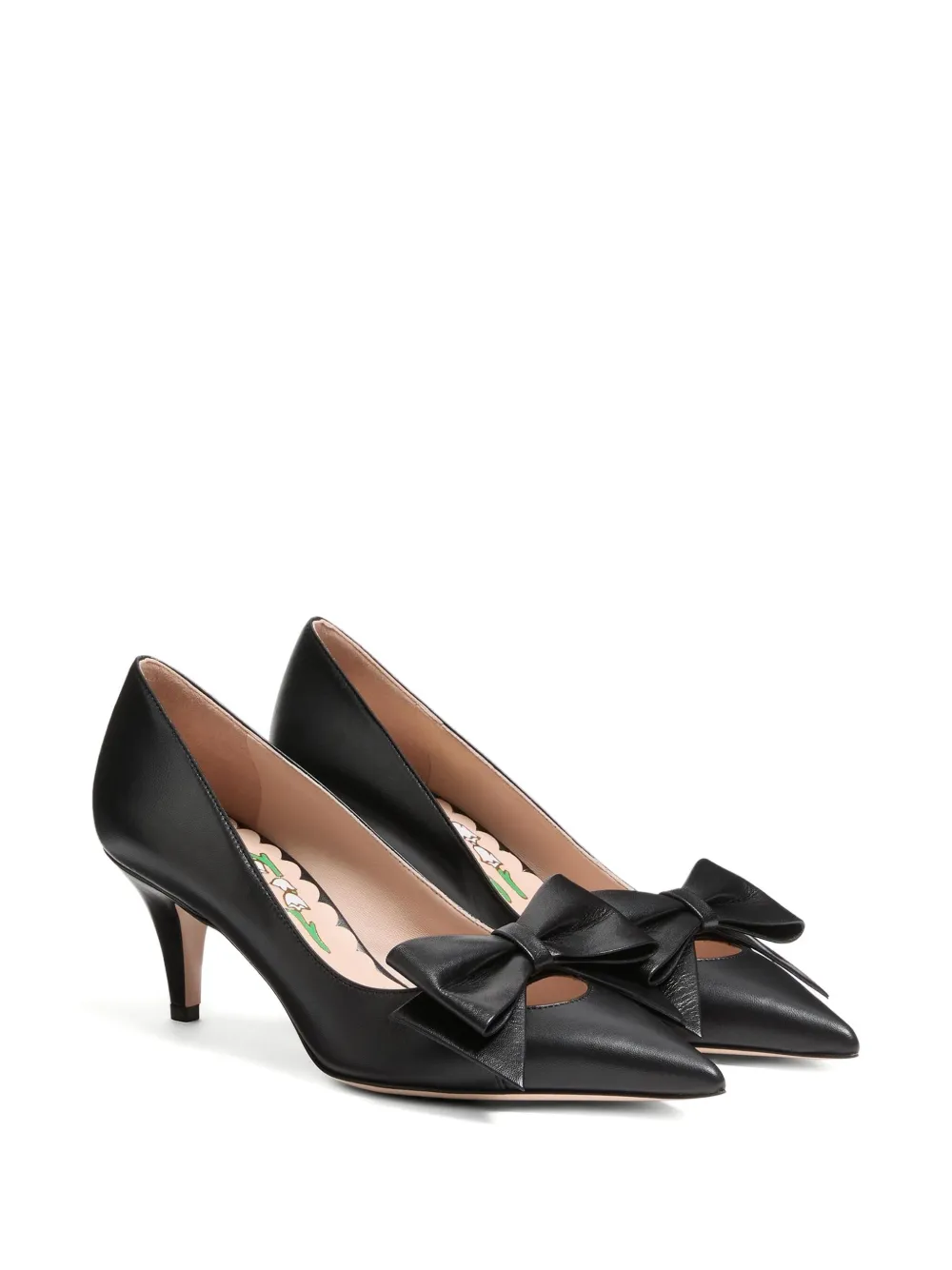 Valentino Garavani 65 mm Bowow Kidskin pumps Zwart