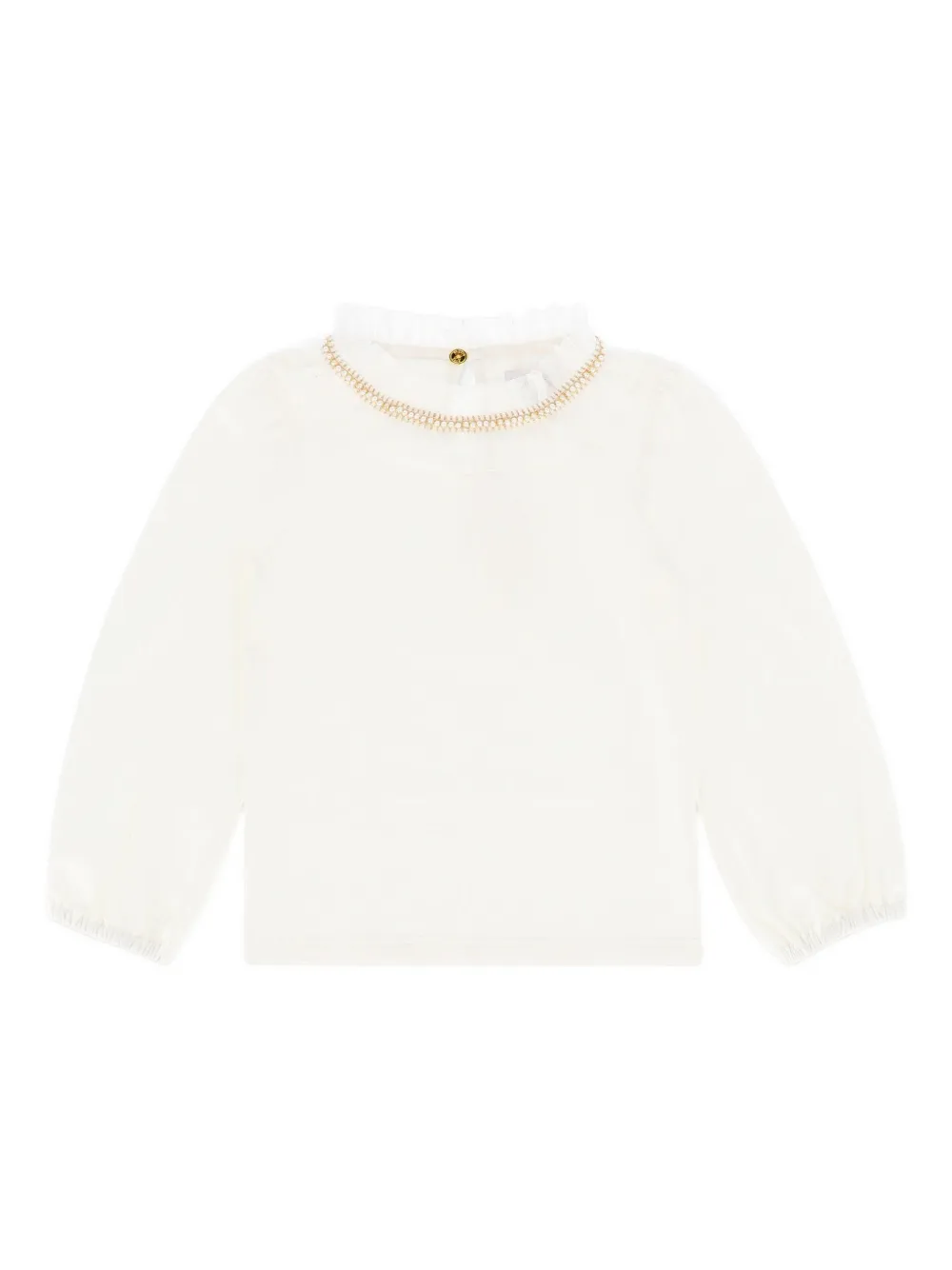 Angels Face ruffled-embellished blouse - Bianco