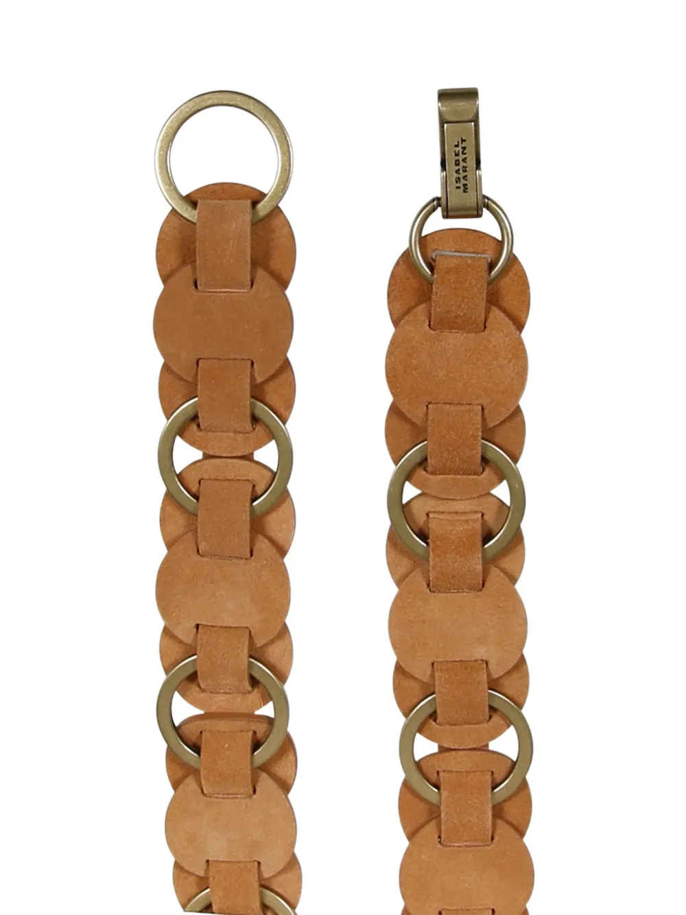 ISABEL MARANT Lota leather circle-link belt Bruin