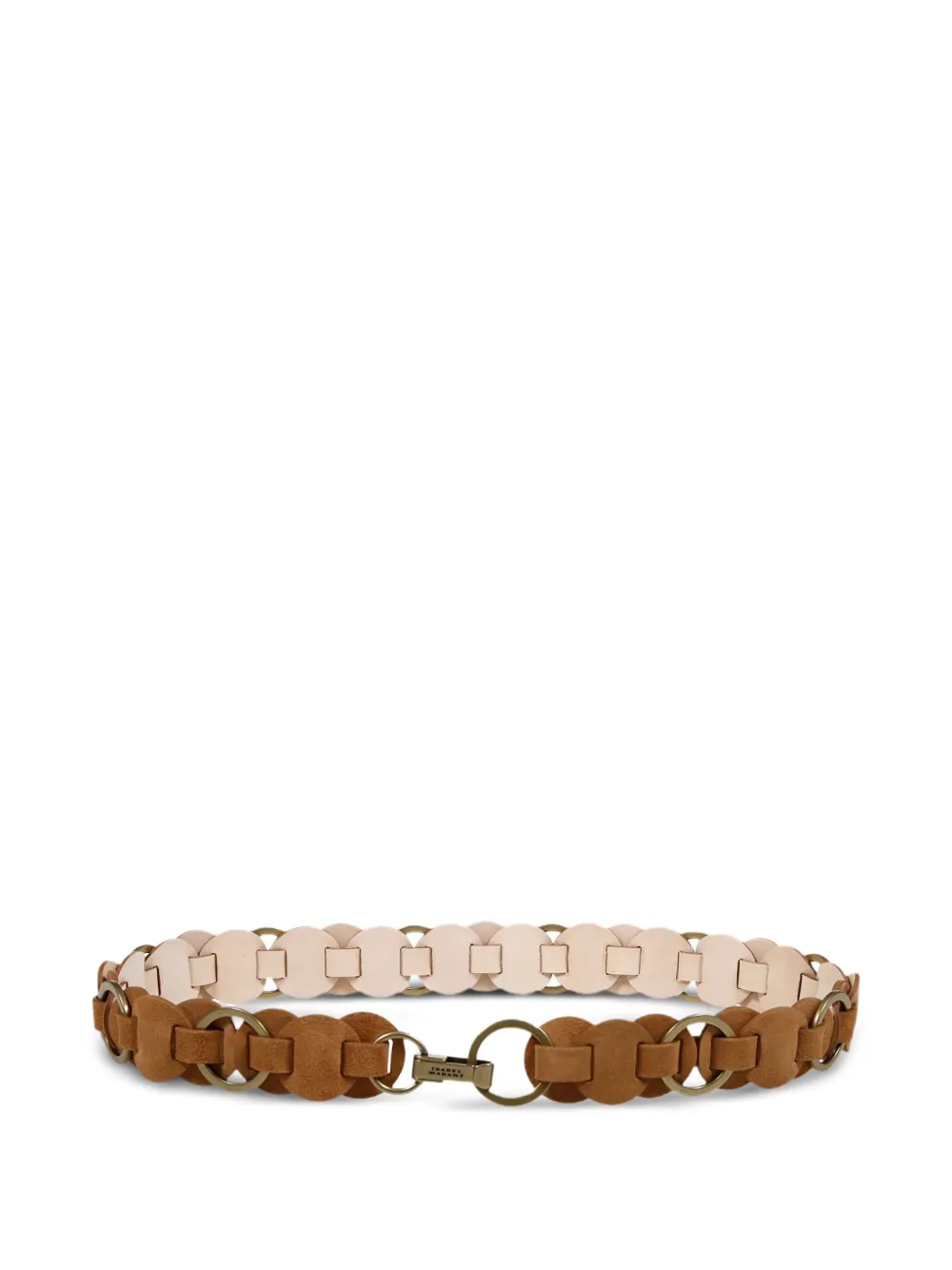 ISABEL MARANT Lota leather circle-link belt Bruin