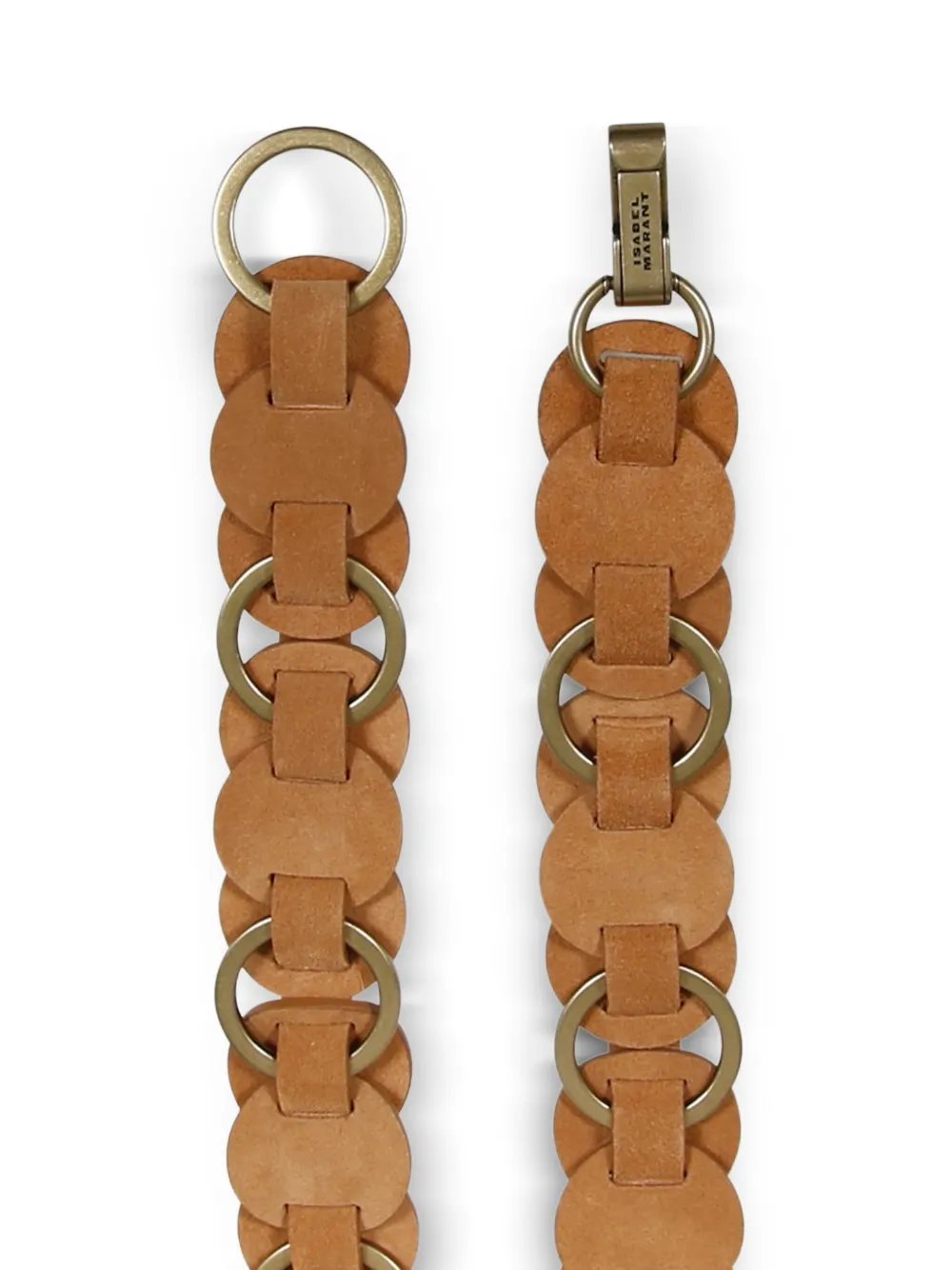 ISABEL MARANT Lota leren riem met schakelketting - Bruin