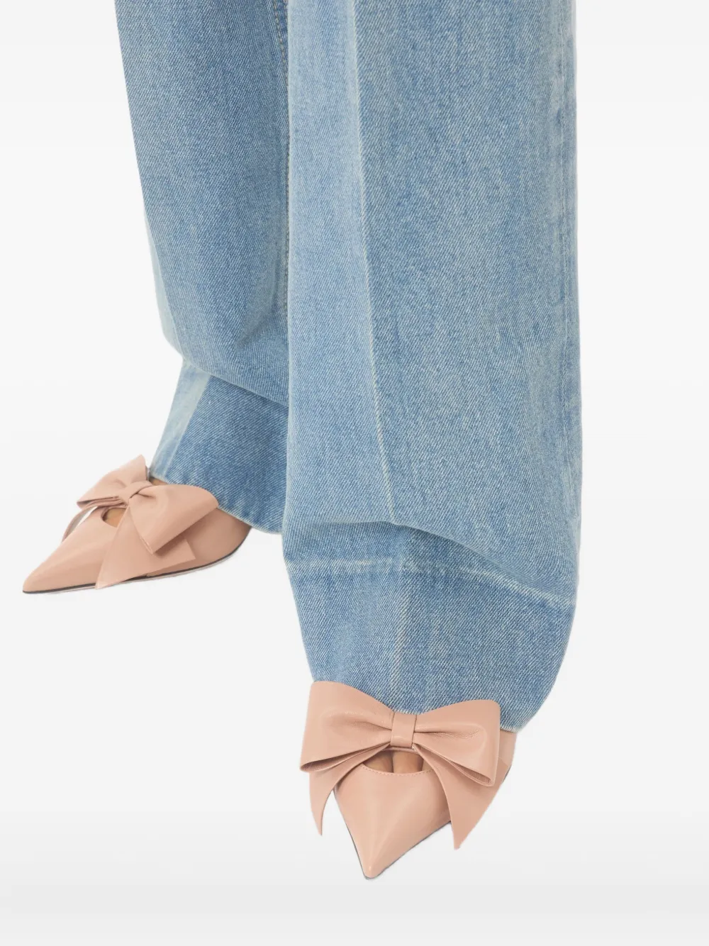 Valentino 65mm Bowow Leather Pumps In Neutral