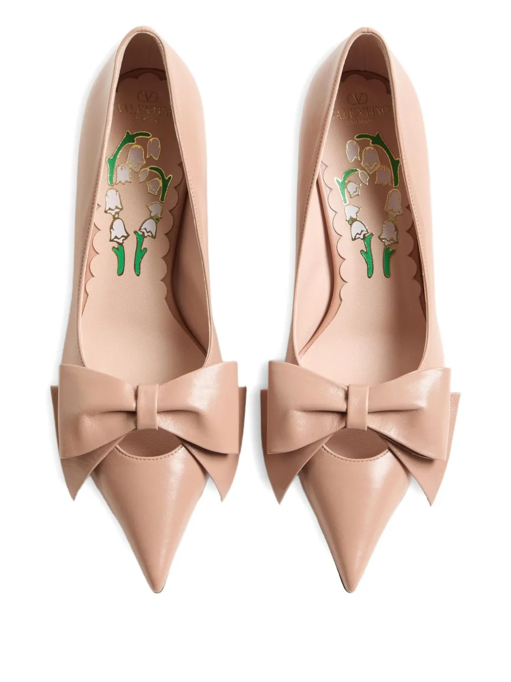 Valentino 65mm Bowow Leather Pumps In Neutral