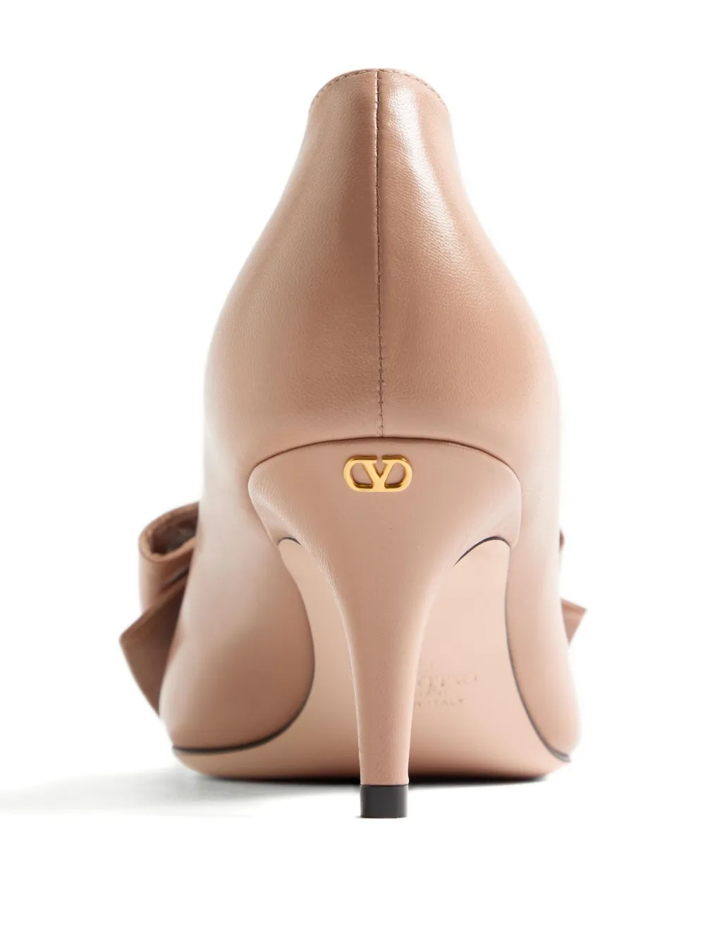 Valentino 65mm Bowow Leather Pumps In Neutral