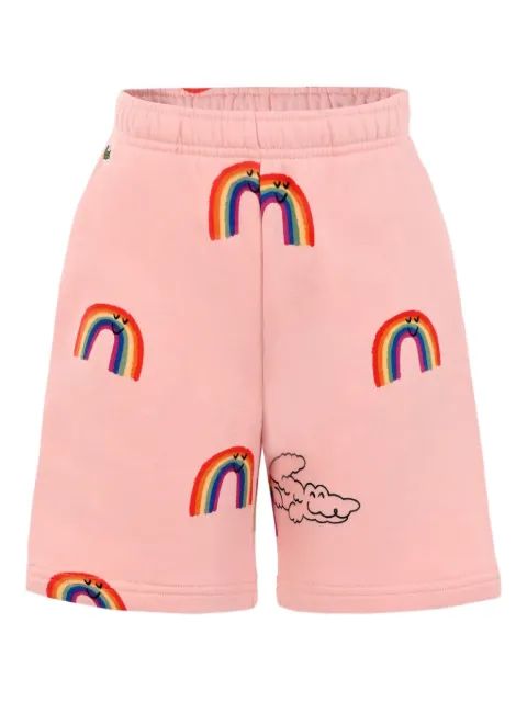 Lacoste Kids rainbow-print shorts