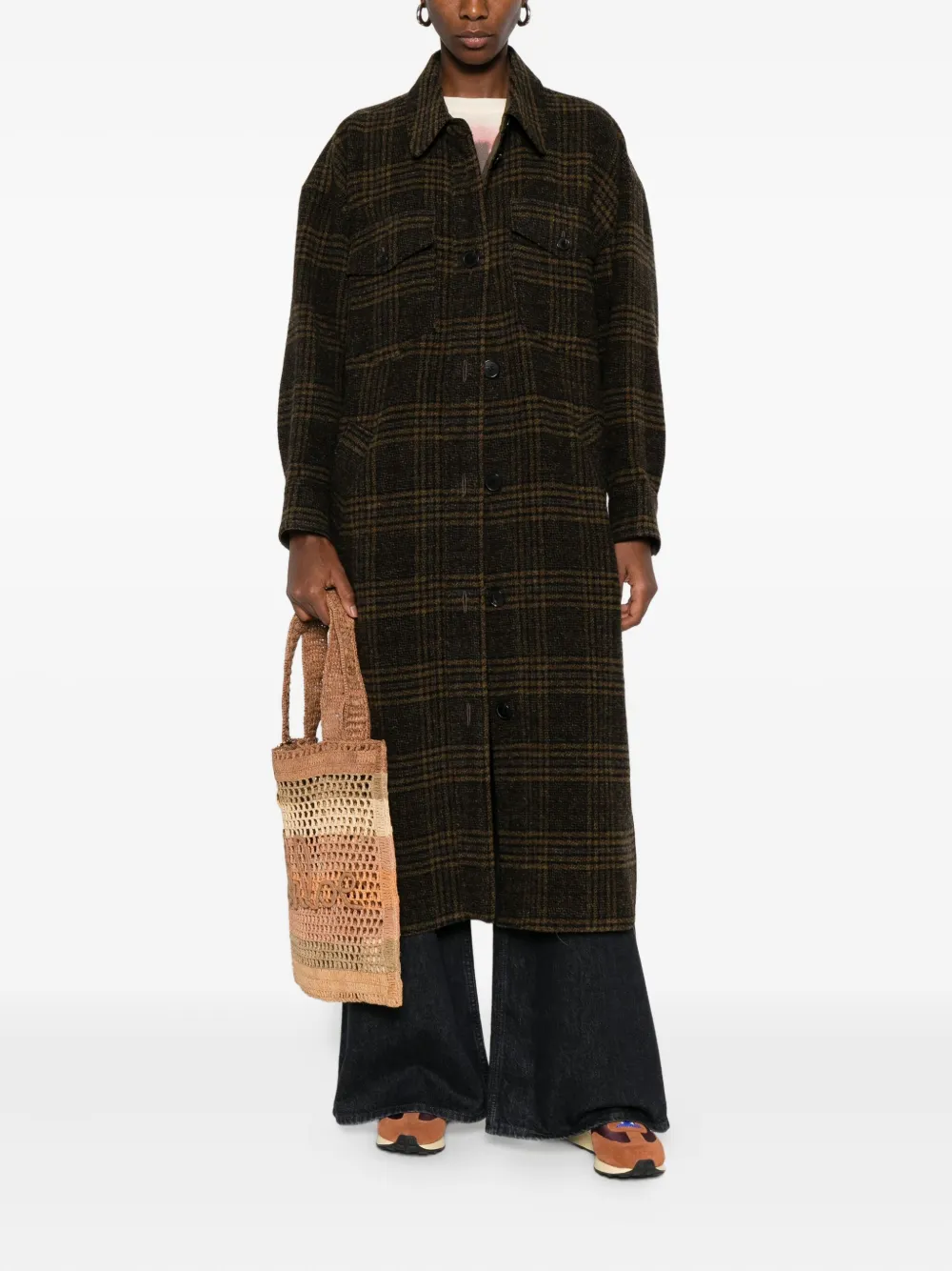 MARANT ÉTOILE checked wool single-breasted coat | Single Breasted Coats | Image 2