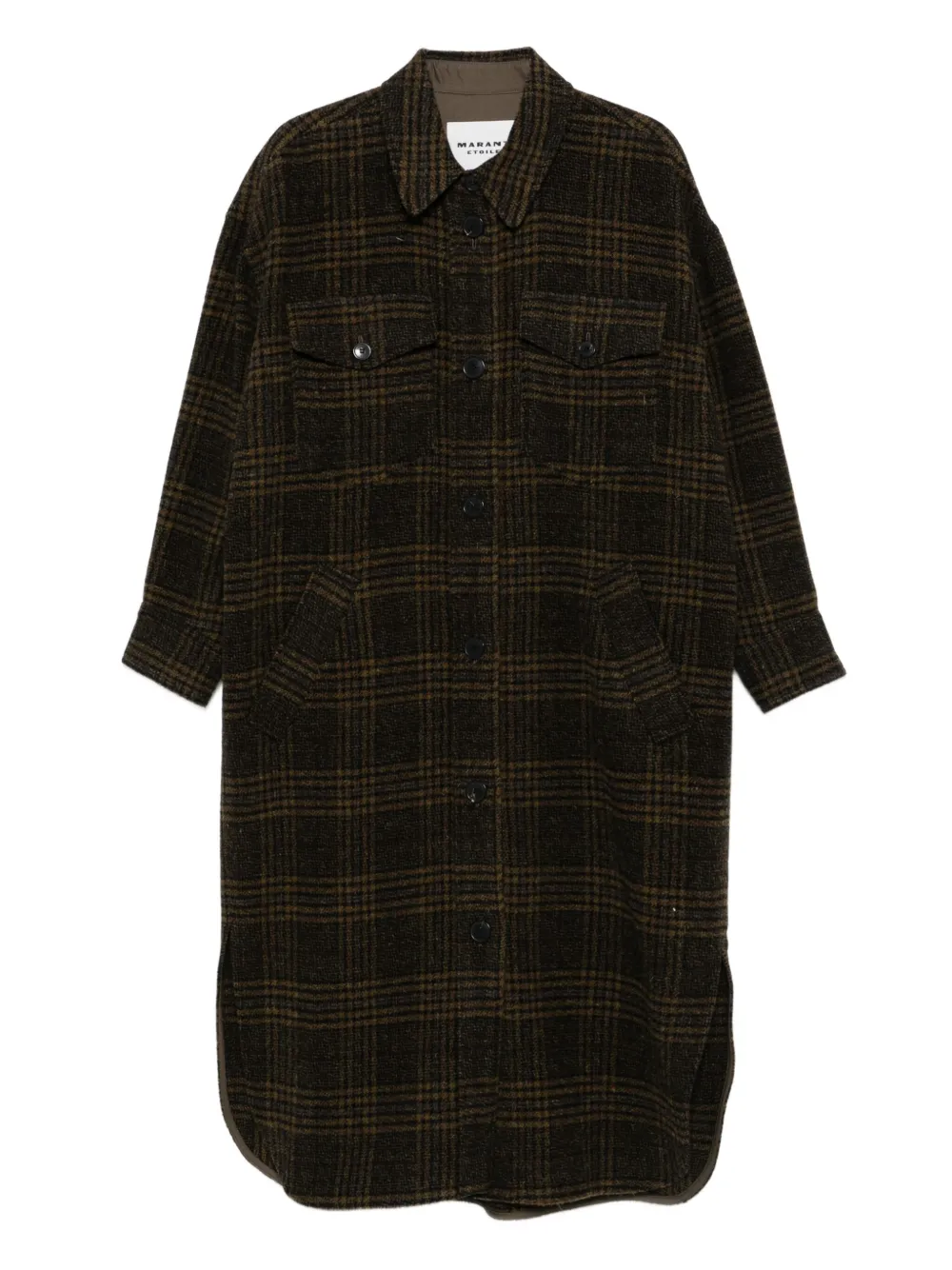MARANT ÉTOILE checked wool single-breasted coat | Brown | Image 1