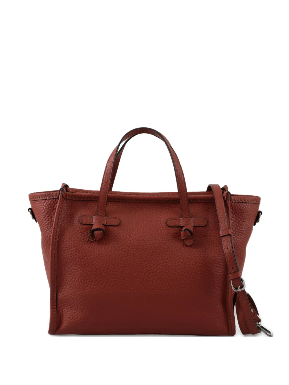 Gianni Chiarini Knotted Leather Tote Bag In Red