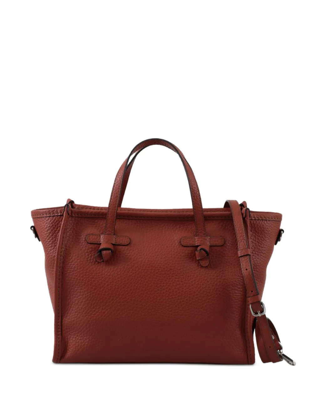 knotted leather tote bag
