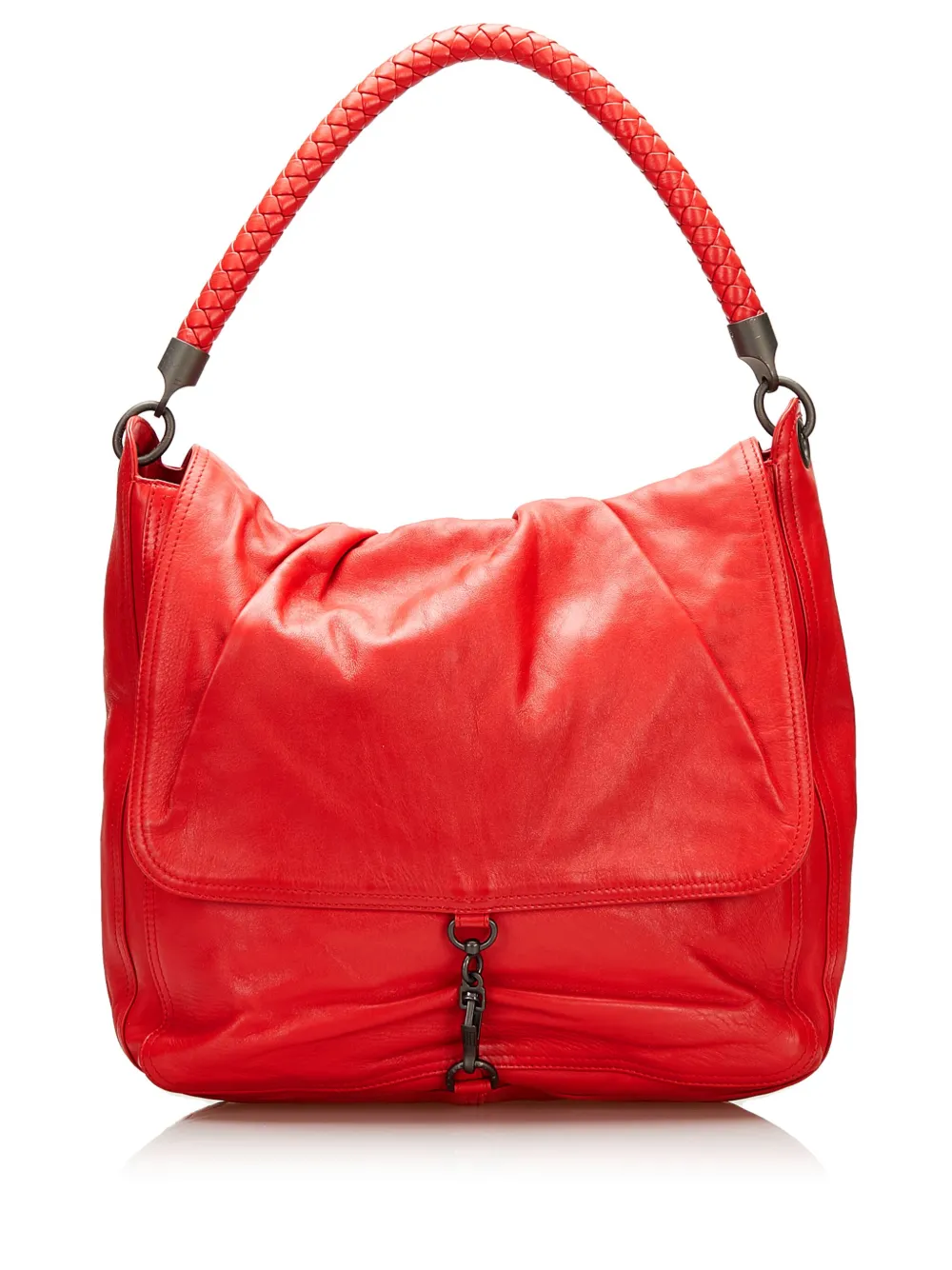 Bottega Veneta Pre-Owned 2012-2022 イントレチャート トリム ハンドバッグ - レッド Bottega Veneta Pre-Owned 2012-2022 イントレチャート トリム ハンドバッグ - レッド